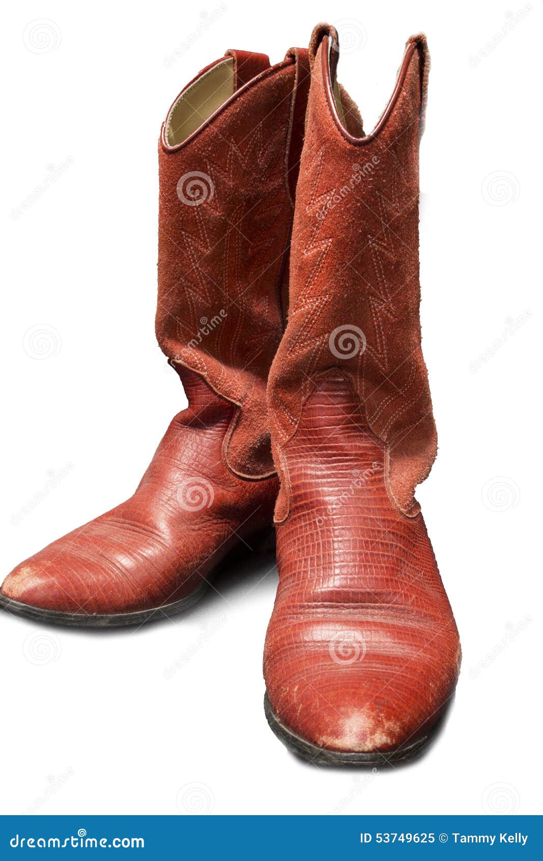 Western Style Red Cowgirl/Cowboy Boots Stock Image - Image of cowboy ...