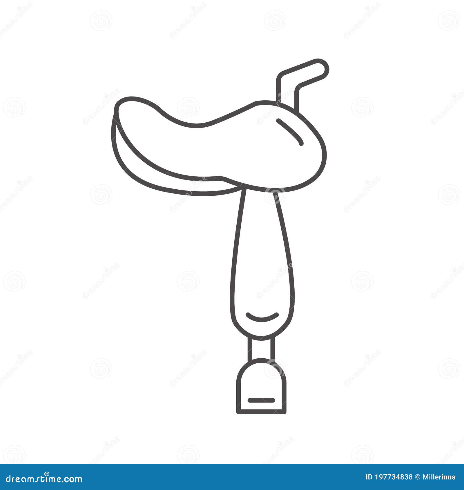 Western Style Saddle Flat Icon. Outline Horse Saddle Vector Element Isolated on White Background