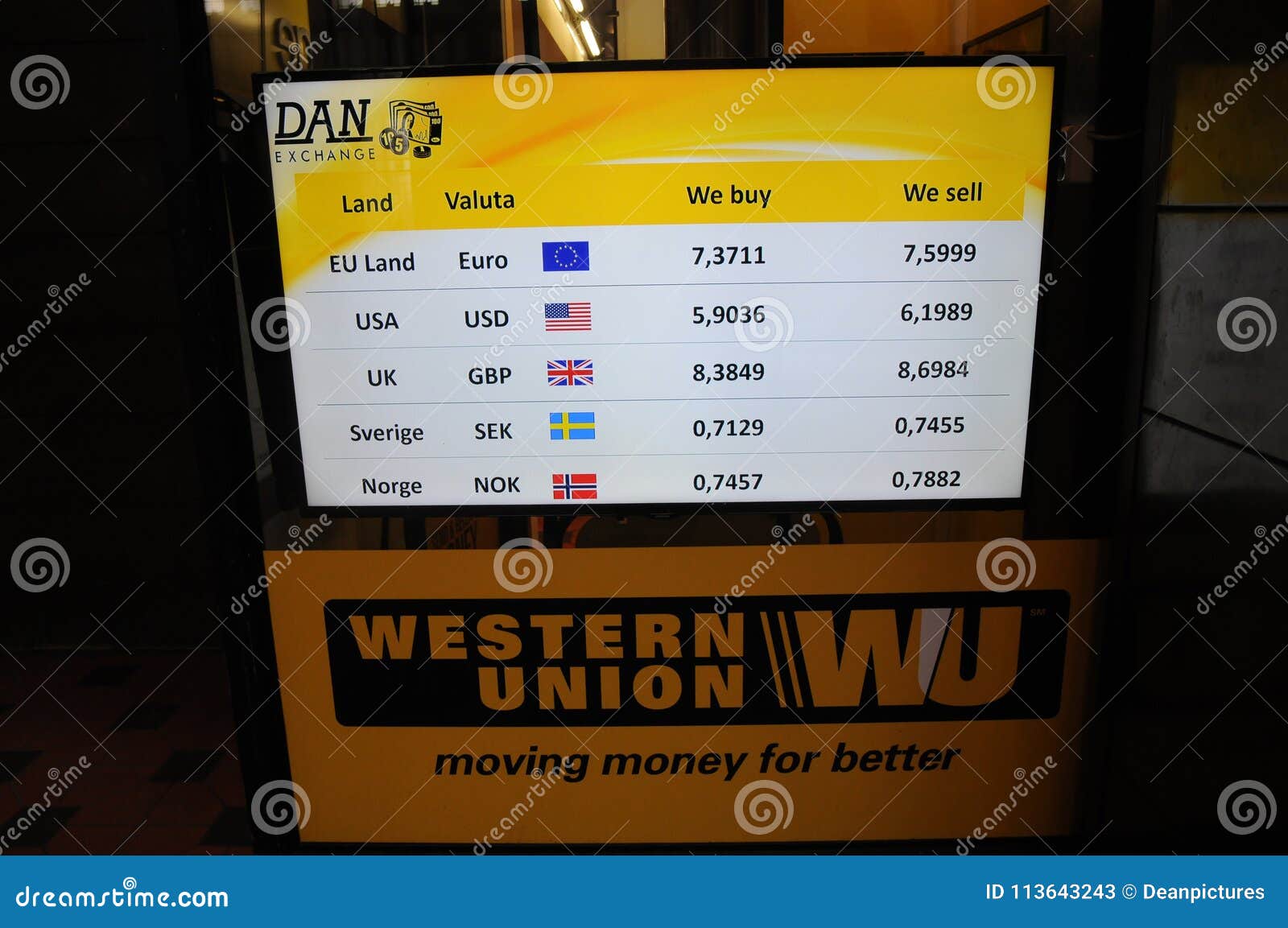 WESTERN UNION IN COPENHAGEN Editorial Stock Photo - Image of america,  finance: 113643243