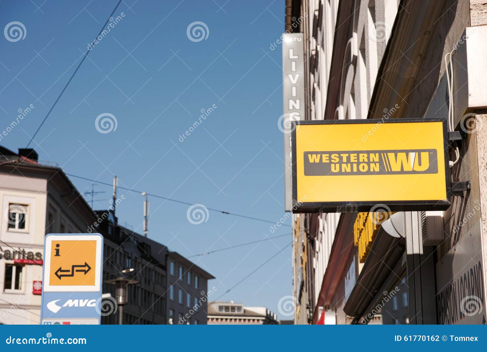 Western union location editorial stock photo. Image of windows