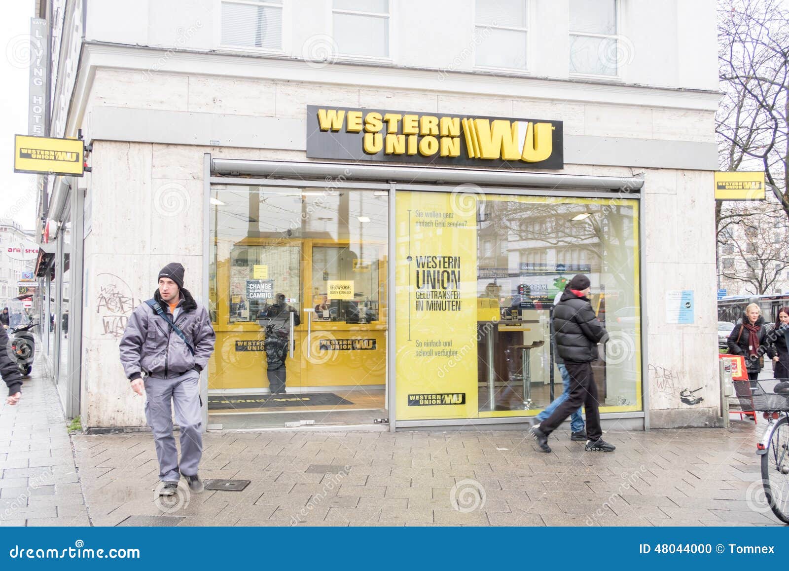 People Stand Outside Western Union Agent Editorial Stock Photo - Stock  Image