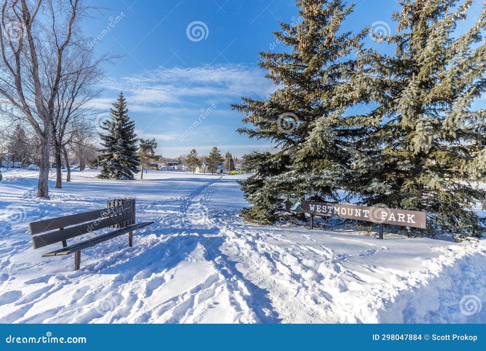 Westmount Park in Saskatoon, Canada Stock Photo Image of green