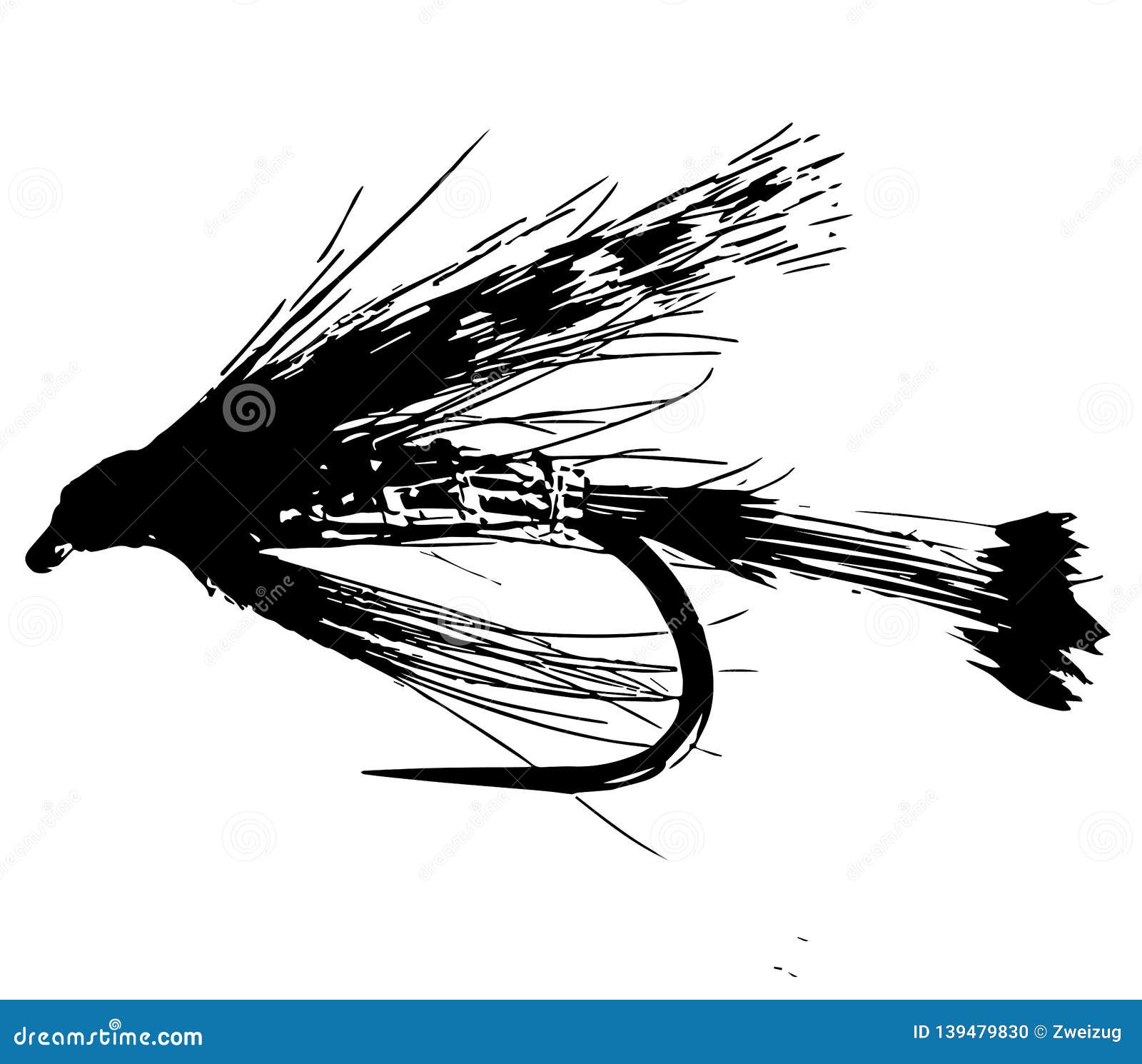 Trout Wet Fly Fishing Illustration Stock Illustration - Illustration of ...