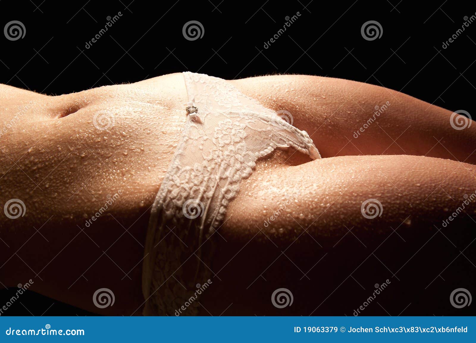 Wet Body of a Young Woman in White Panties Stock Image - Image of