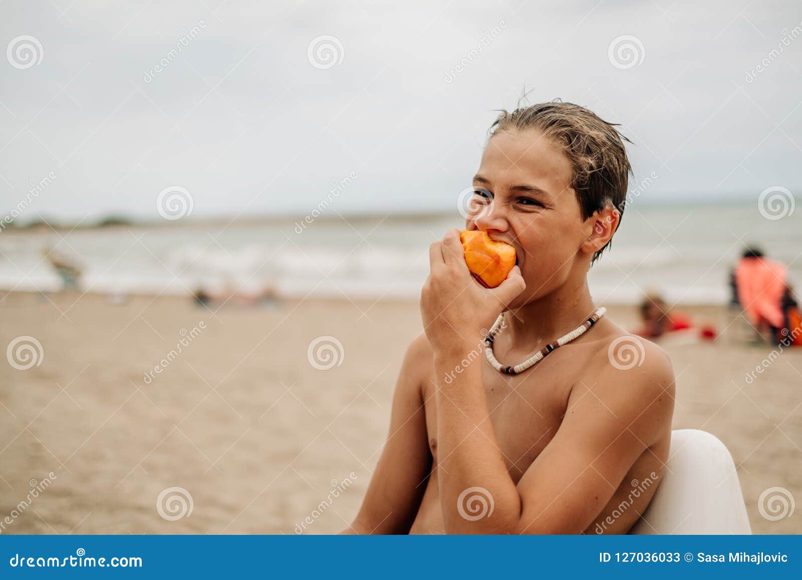 Peach at the beach