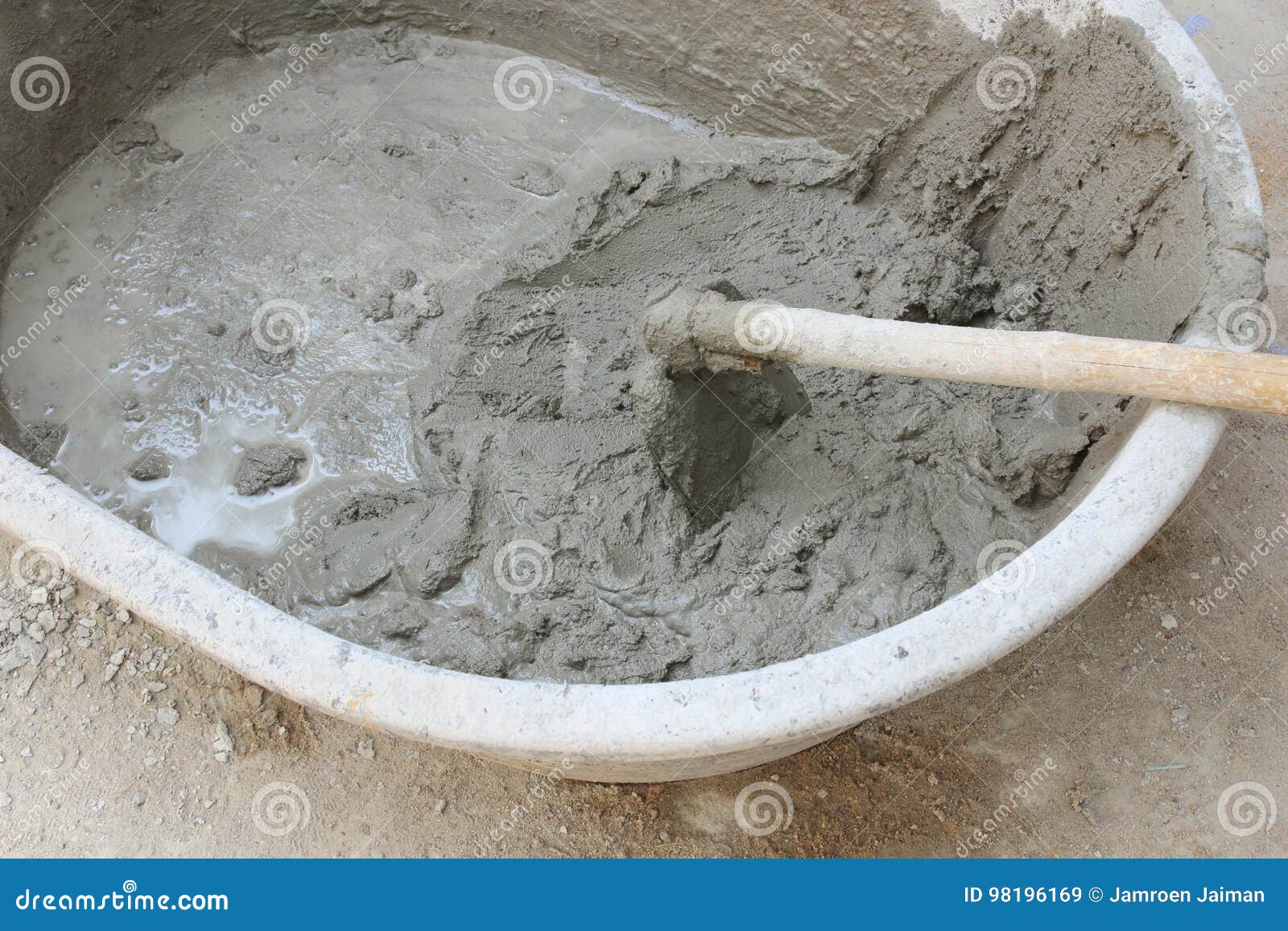 Wet Cement Mixed for Building at Construction Site. Stock Image Image