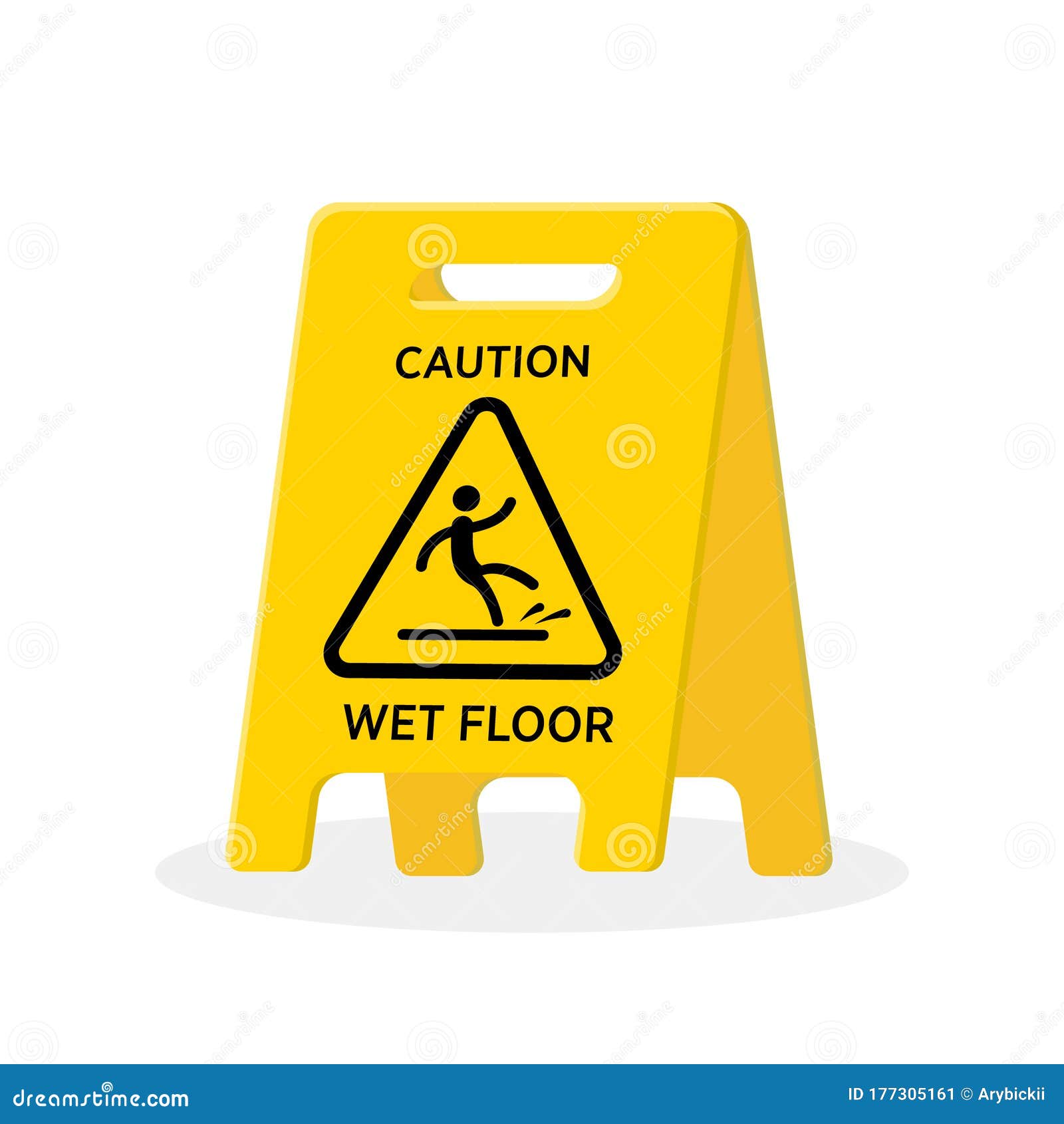Wet Floor Sign. Isolated Vector Illustration Stock Vector