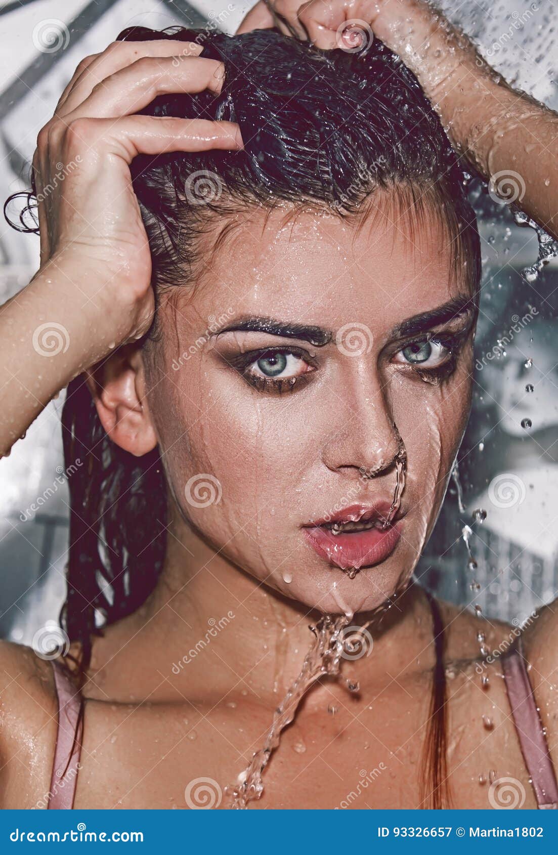 Wet Girl At Shower Stock Image Image Of Hair Attractive 93326657