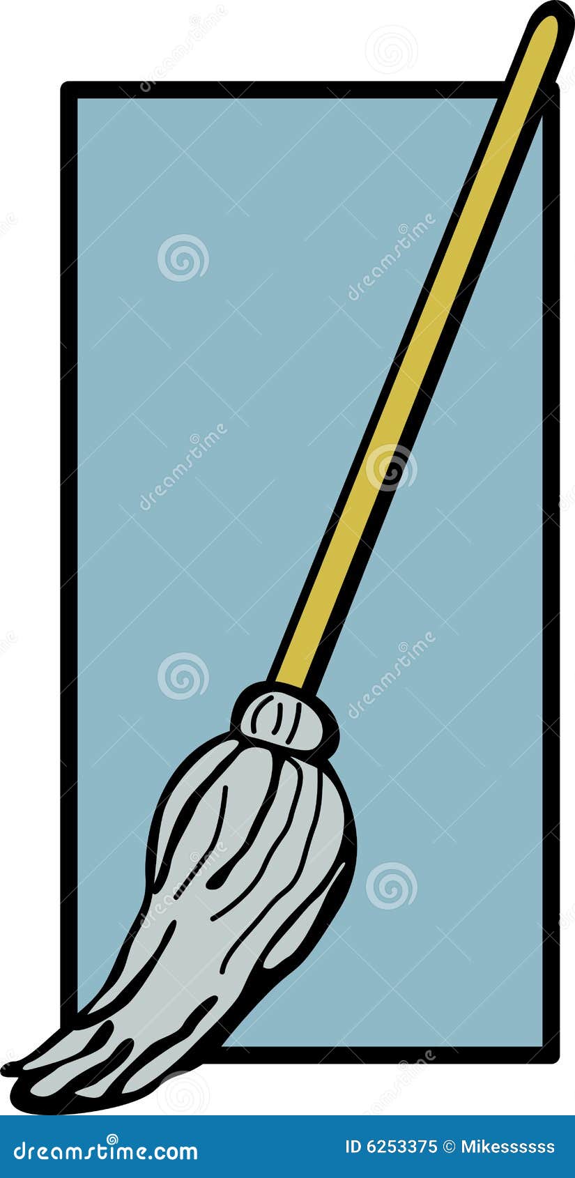 Wet Mop Vector Illustration Stock Vector Illustration of floor