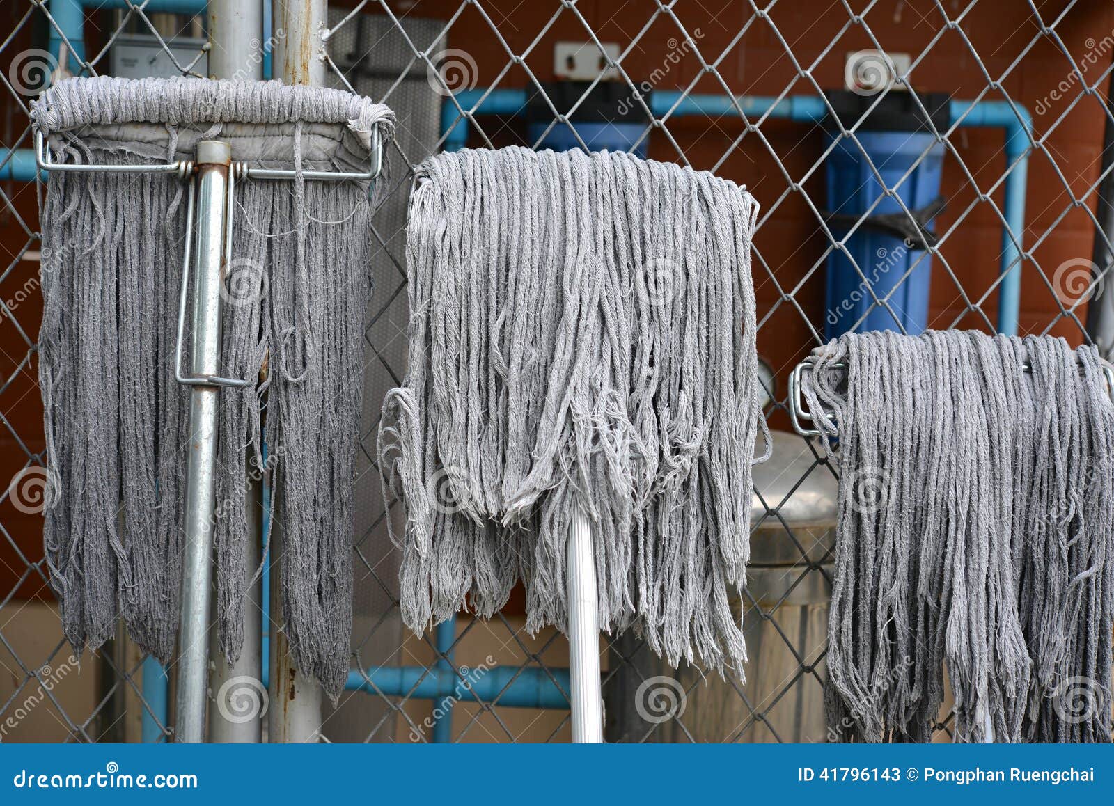 Wet Mops stock image. Image of mops, tiled, handle, perspective 41796143