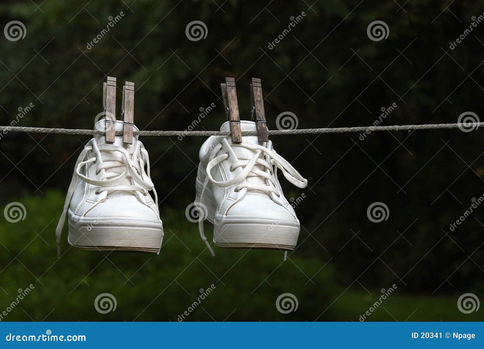 Wet Sneakers stock image. Image of walking, tennis, clothespin 20341