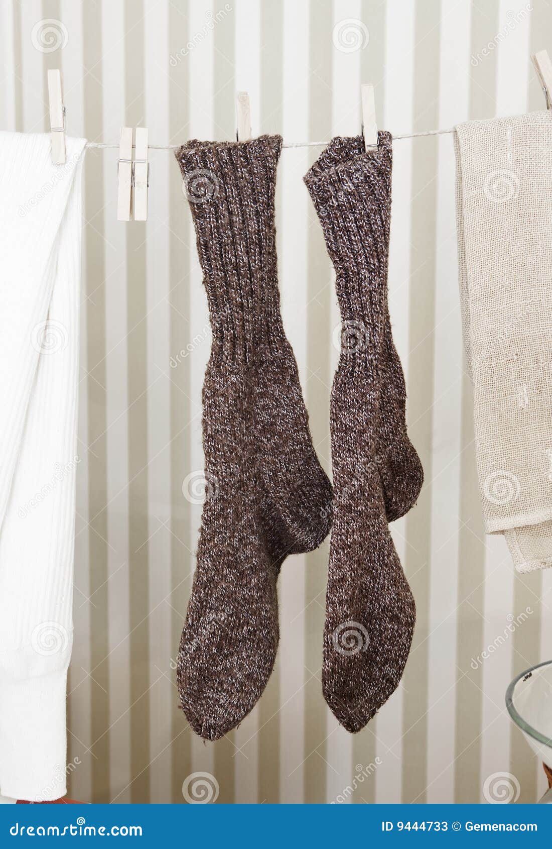Wet socks stock image. Image of heat, woolen, clothesline 9444733
