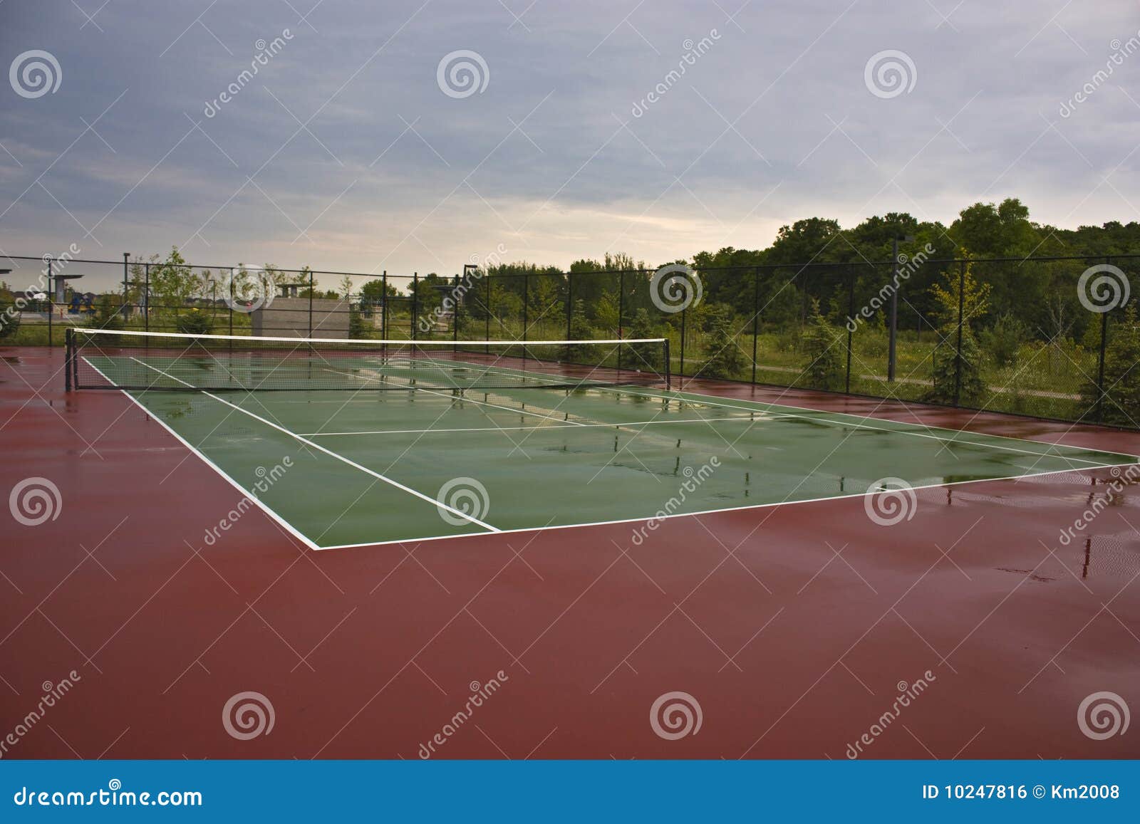 Wet Tennis Court stock photo. Image of game, rain, tennis 10247816