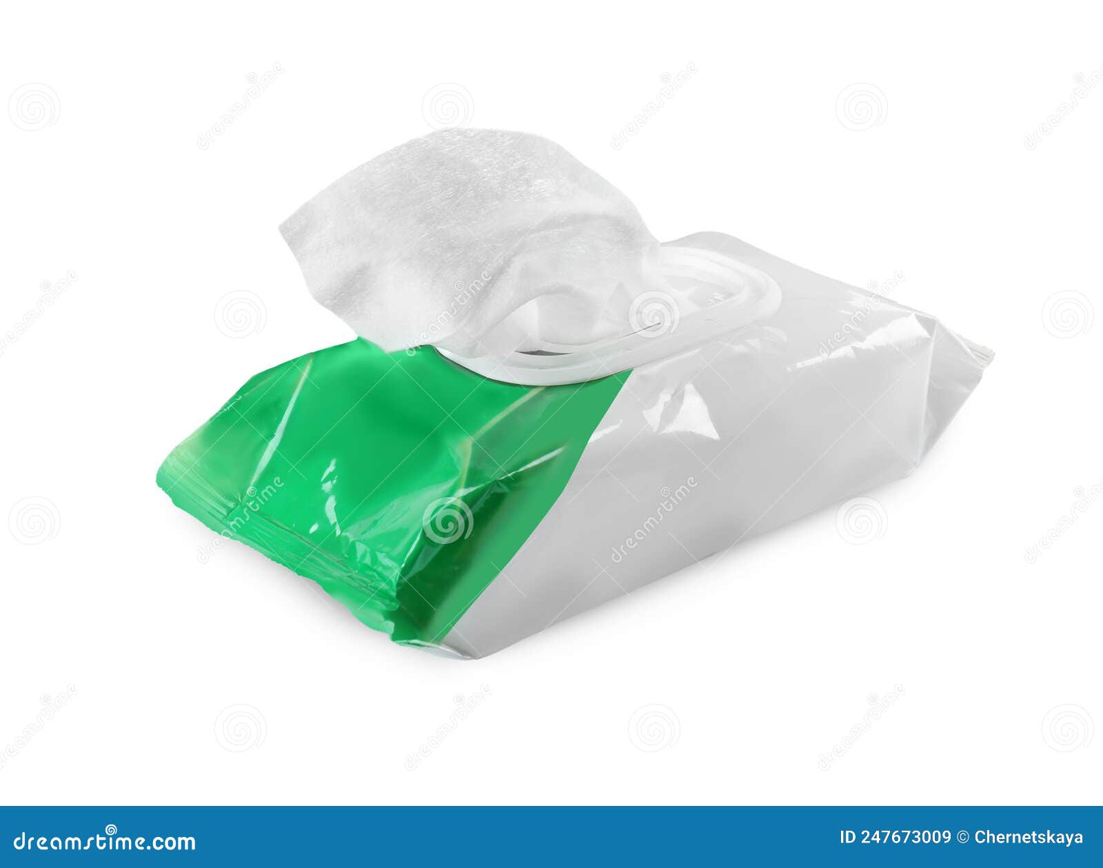 Wet Wipes Flow Pack Isolated on White Stock Image Image of design