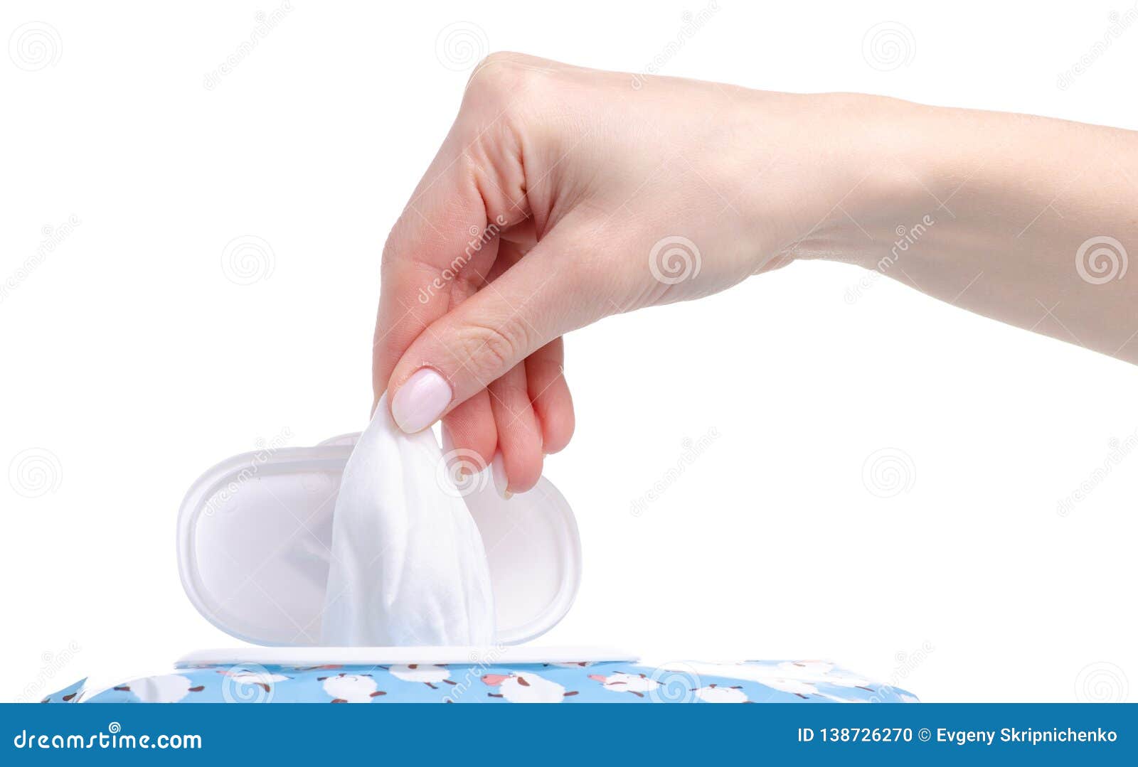 Wet wipes in hands pack stock photo. Image of domestic 138726270