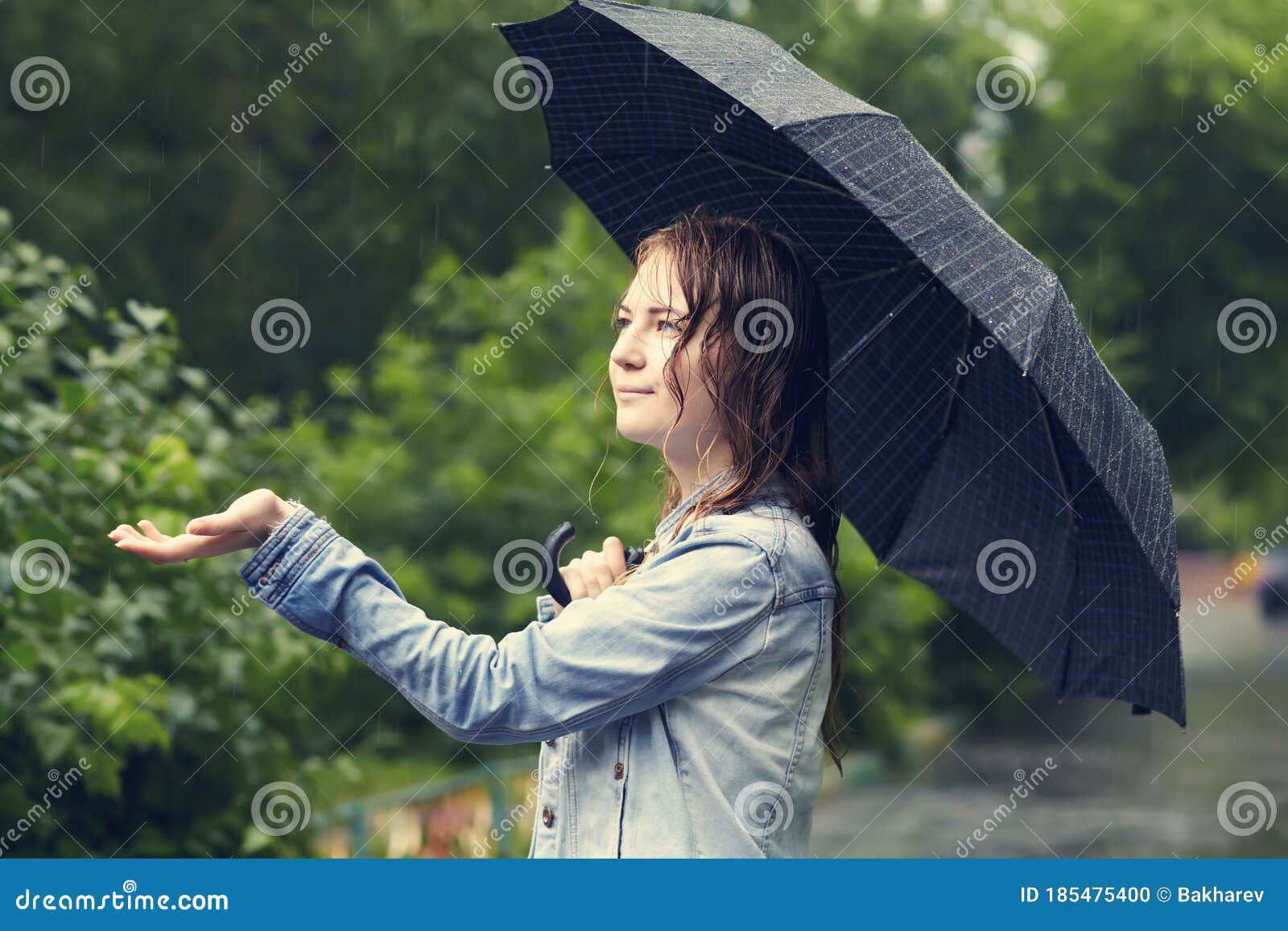 walking in the rain without an umbrella