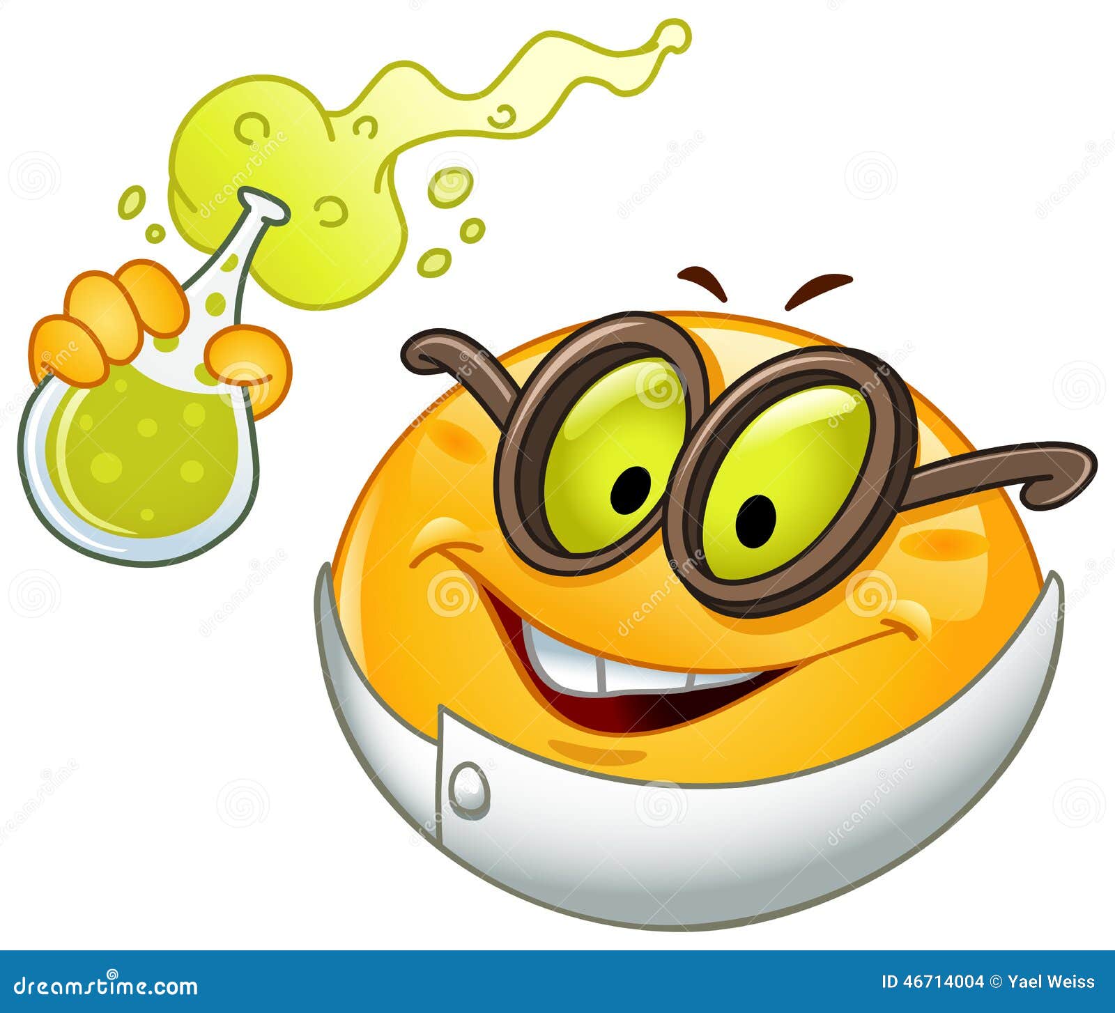 Wetenschapper emoticon vector illustratie. Illustration of laboratorium