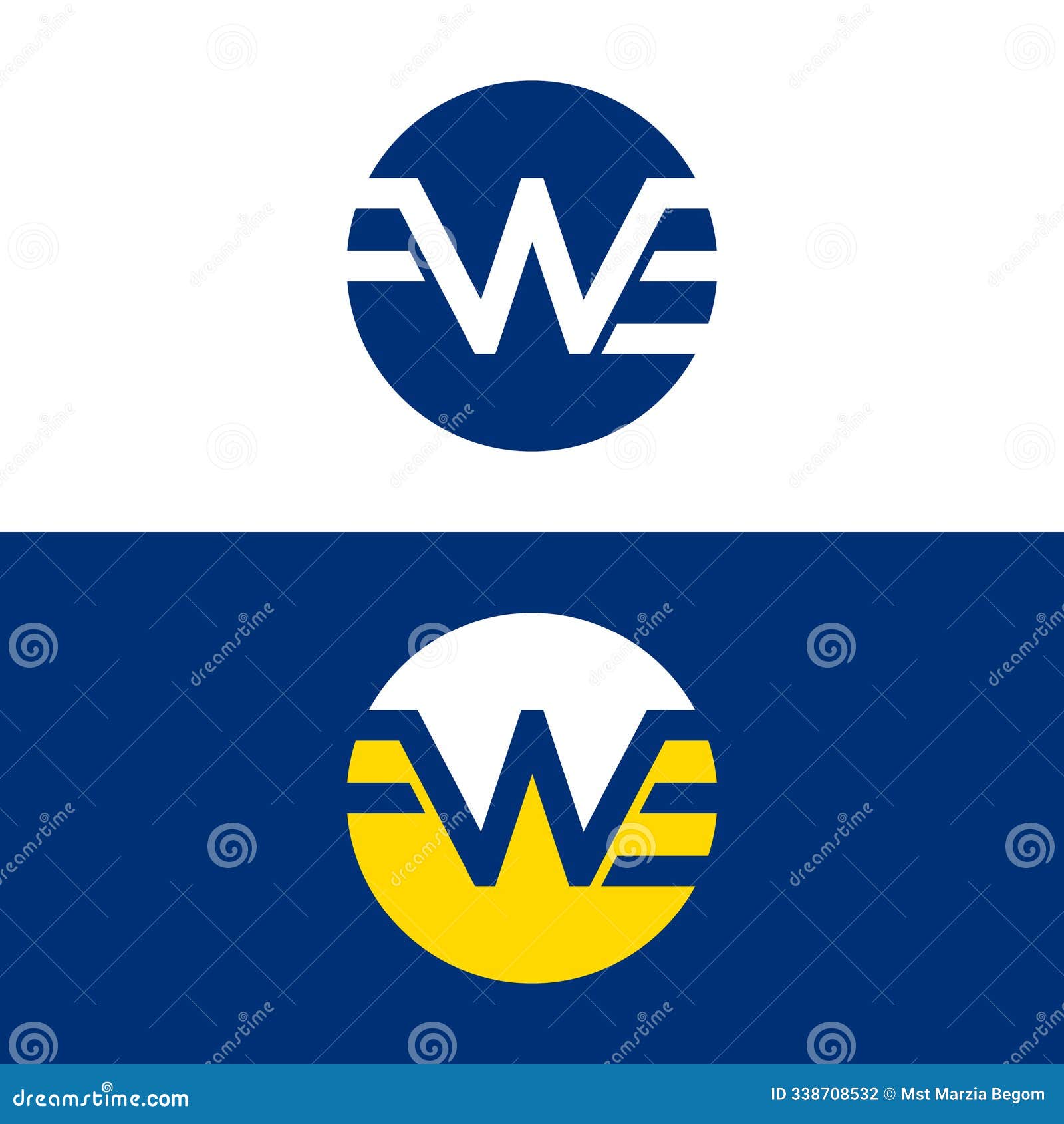 wfe circle emblem abstract monogram letter mark  logo template