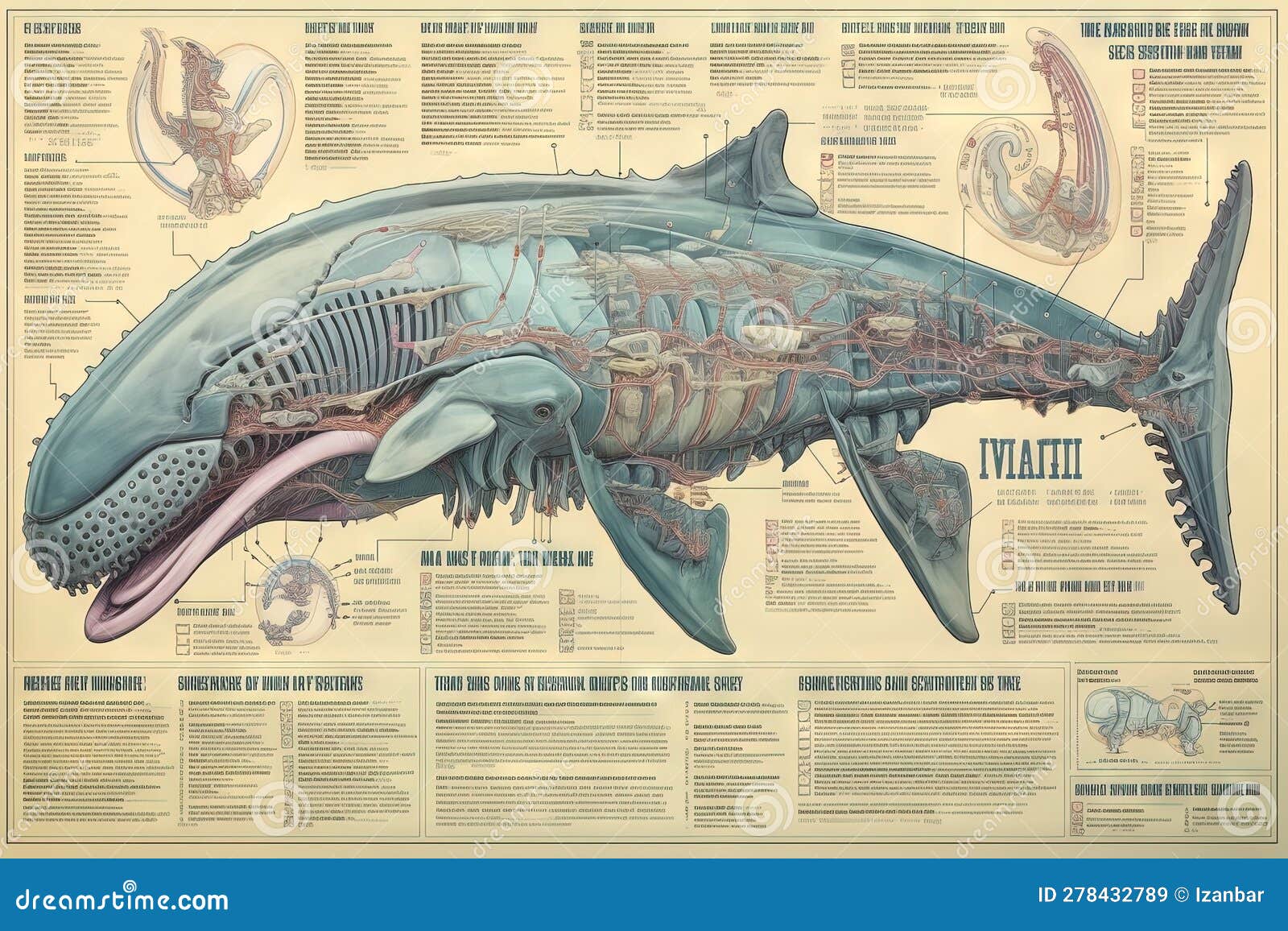 Whale Cyborg Animal Detailed Infographic, Full Details Anatomy Poster ...