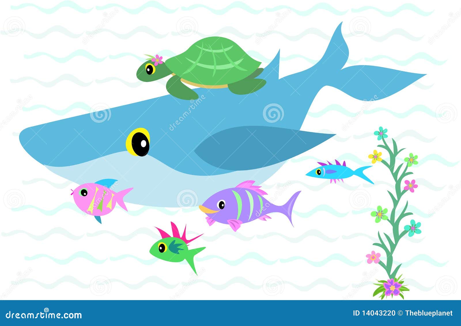 Whale, Fish, And Turtle Group Stock Photo - Image: 14043220