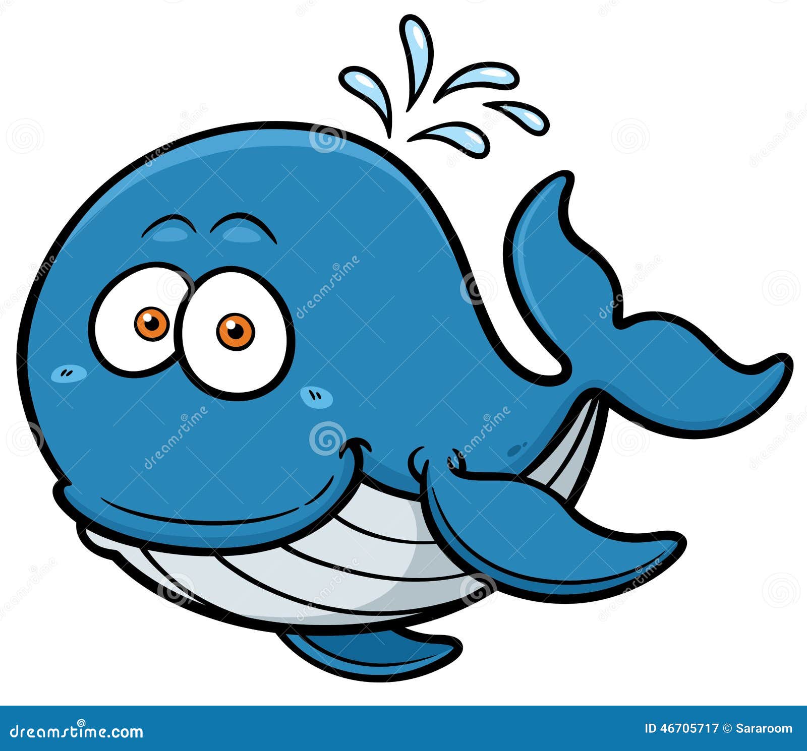 Whale stock vector. Illustration of marine, cute, clipart - 46705717