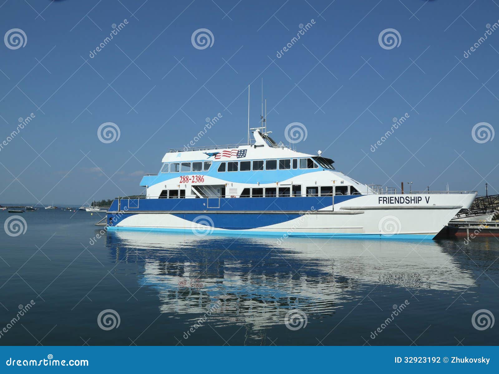 Whale Watching Boat in Historic Bar Harbor, Maine Editorial Photography