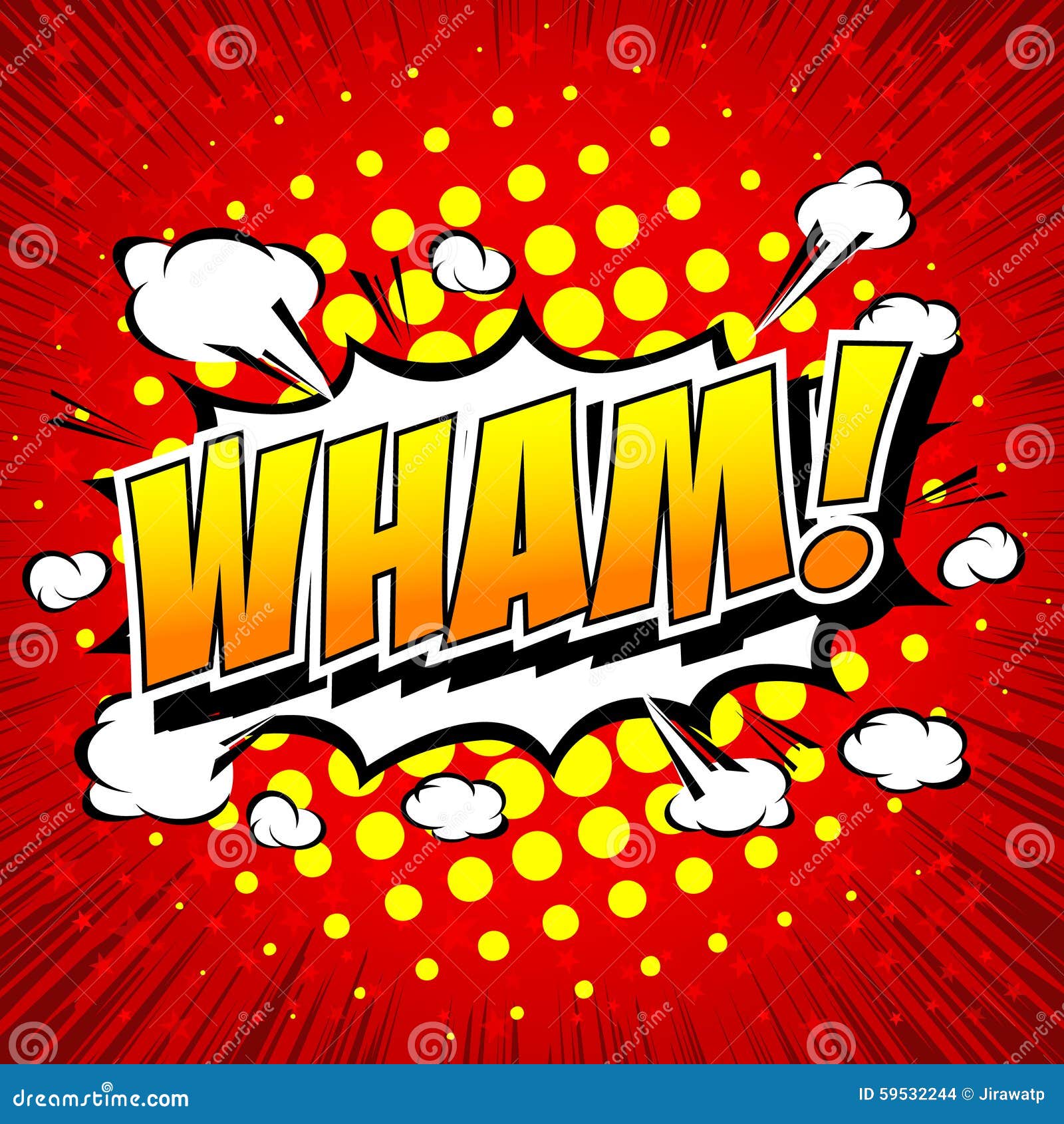WHAM! Comic Word Cartoon Vector 47730601