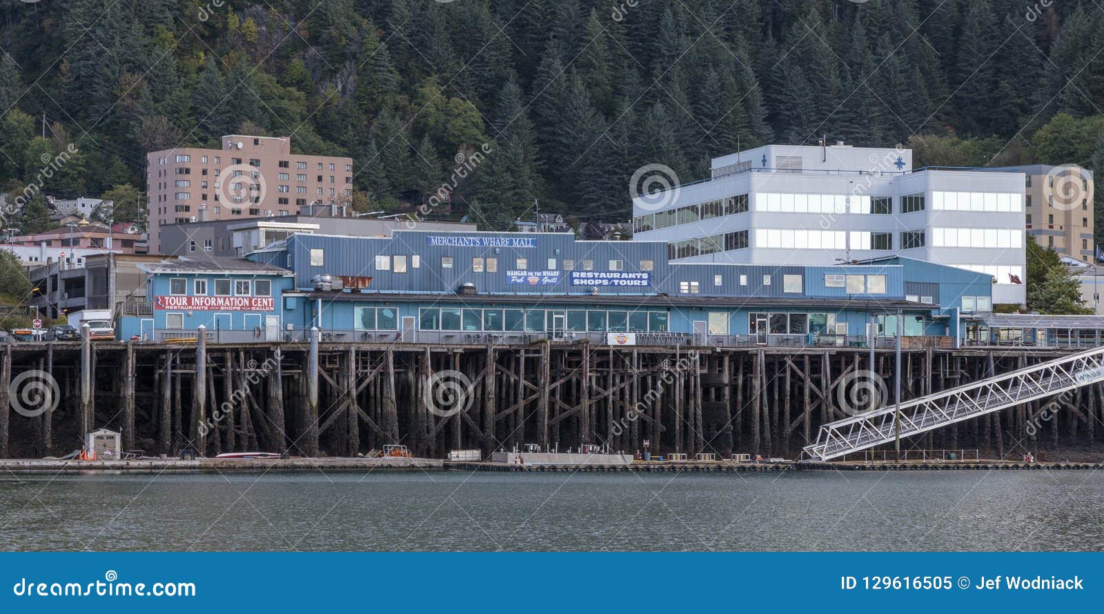 Wharf in Juneau Harbor Alaska. Editorial Image Image of ocean, boat