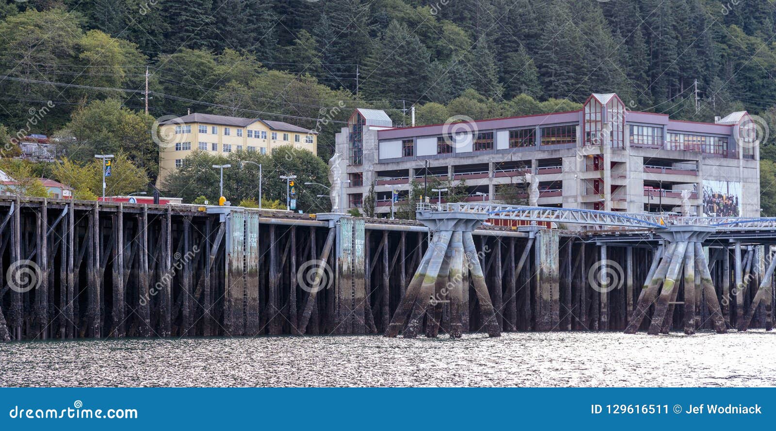 Wharf in Juneau Harbor Alaska. Editorial Photo Image of building