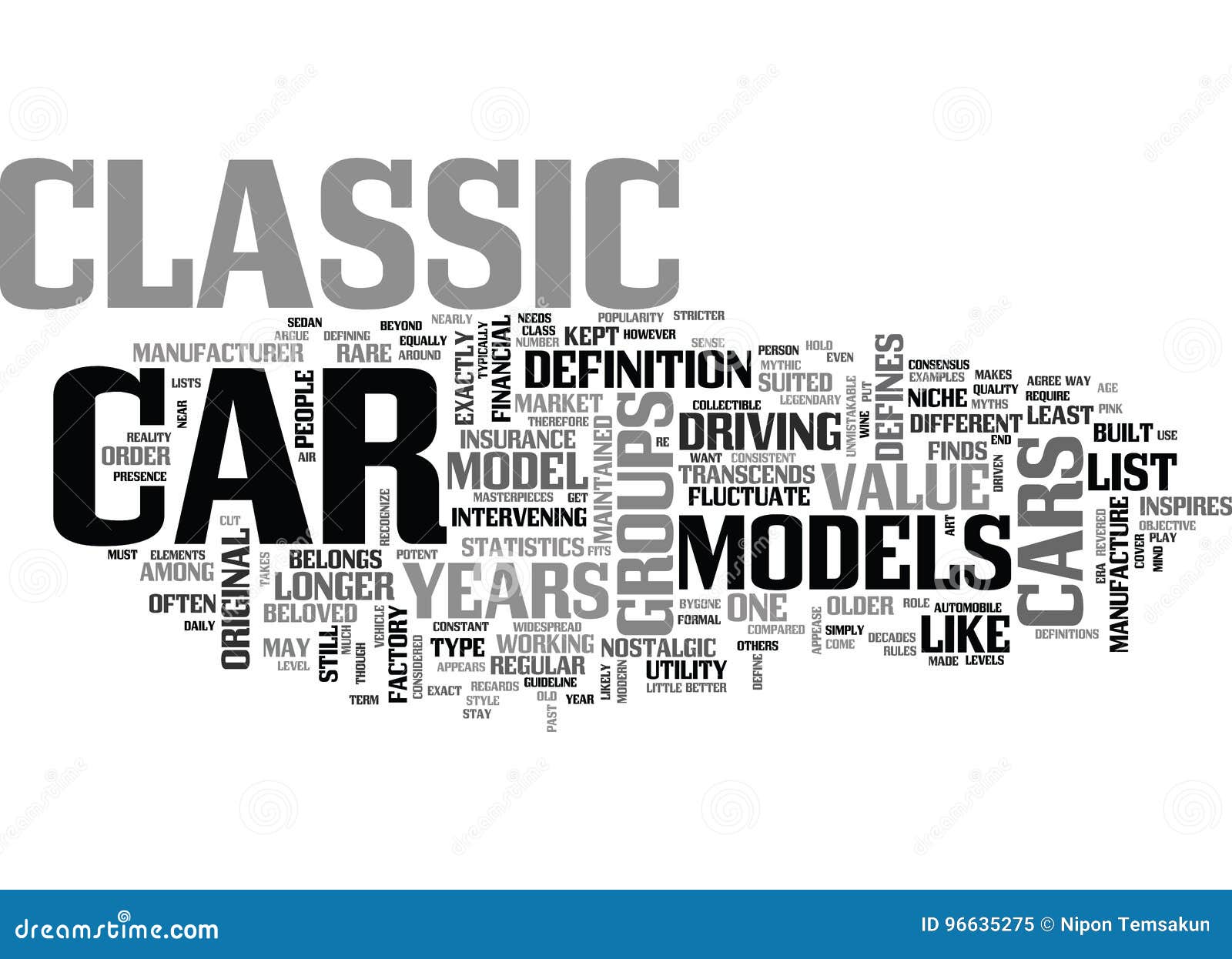 What Defines a Classic Car Word Cloud Stock Illustration Illustration