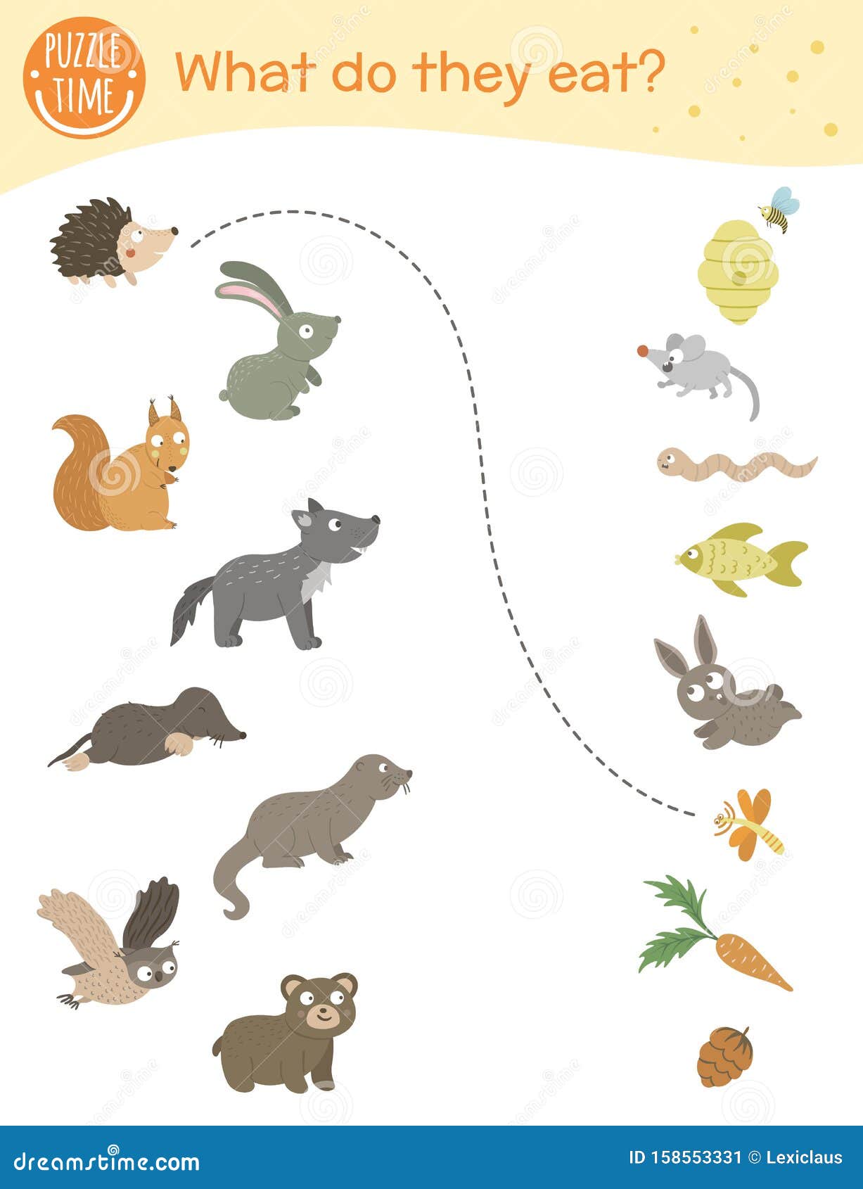What Do they Eat. Matching Activity for Children with Animals Stock Vector - Illustration of funny, flat: 158553331 What Do they Eat. Matching Activity for Children with Animals Stock Vector - Illustration of funny, flat: 158553331