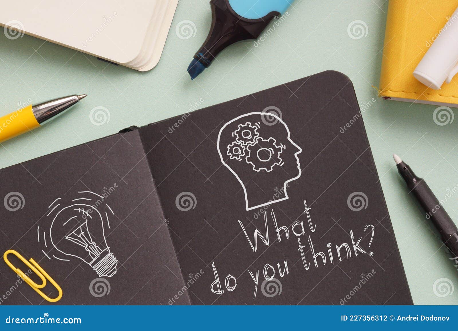 What Do You Think. Question is Shown on the Photo Using the Text Stock