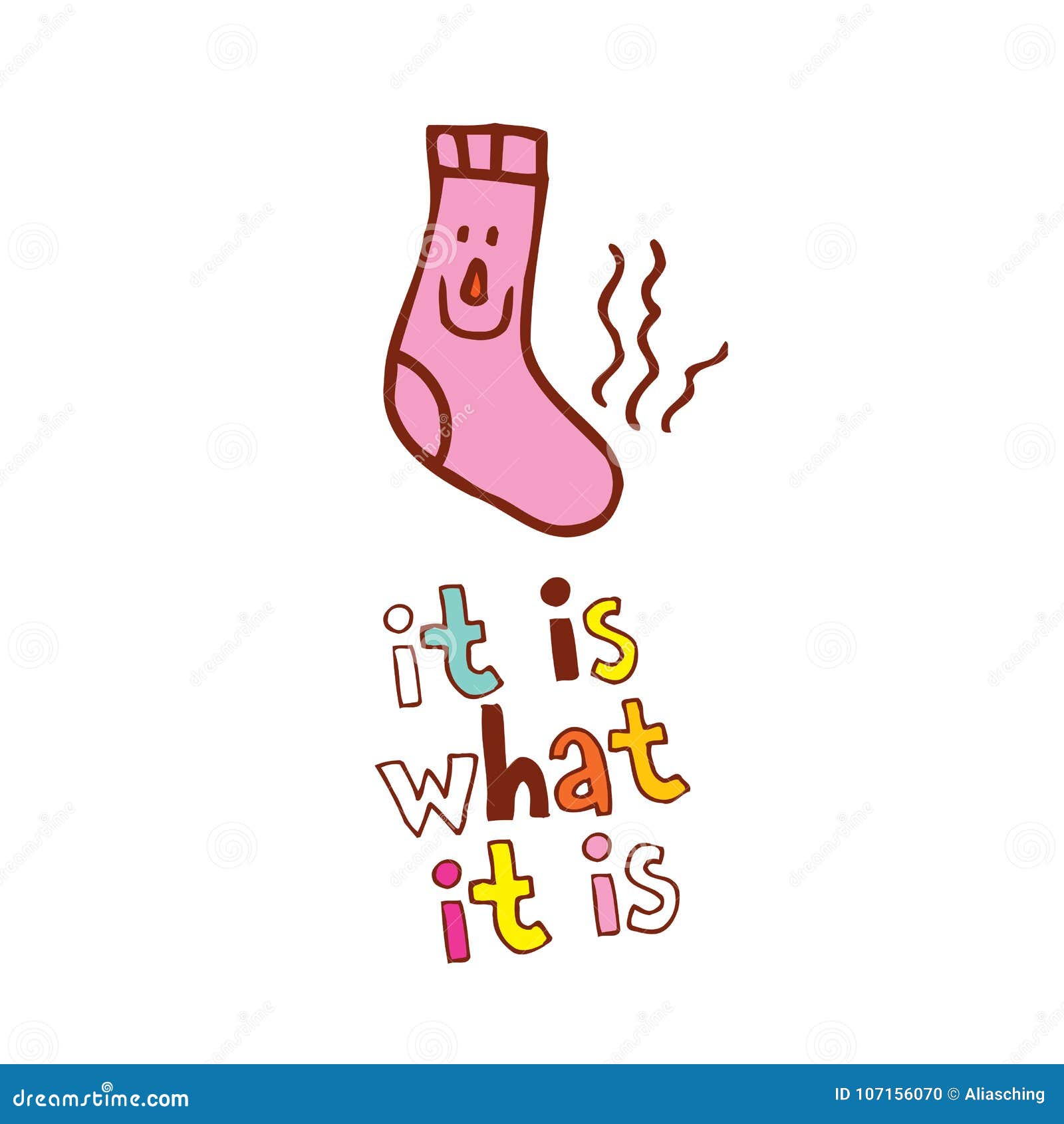 It is What it is Funny Smelly Sock Comic Cartoon Stock Vector