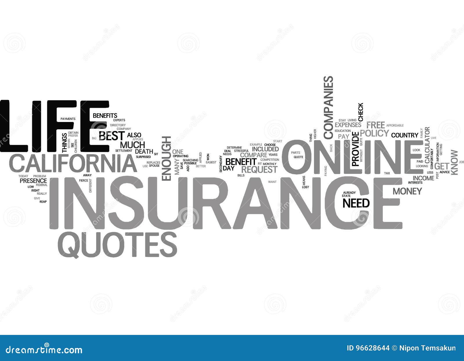 What S the Big Deal about Online Life Insurance Quotes Word Cloud Stock
