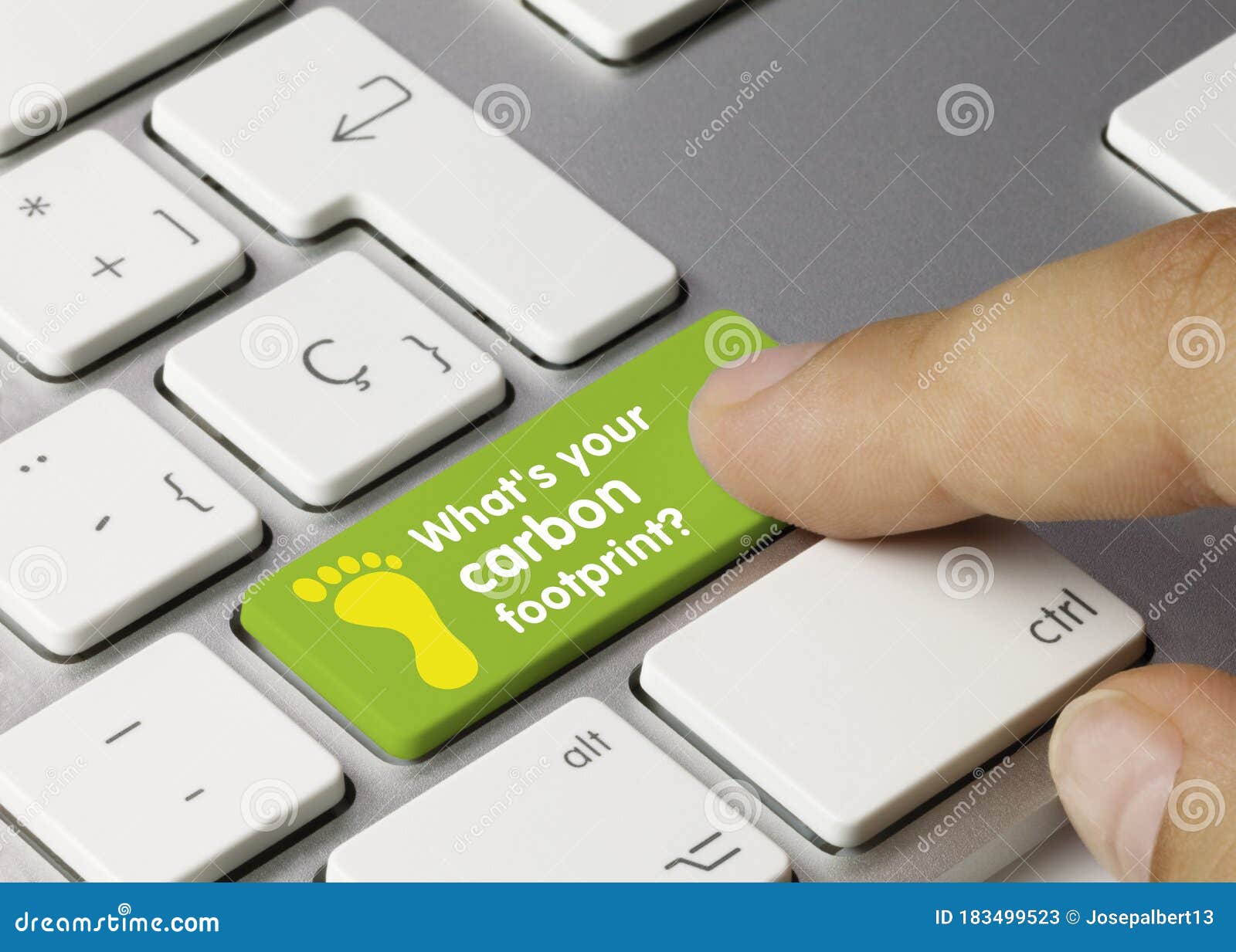 what`s your carbon footprint? - inscription on green keyboard key