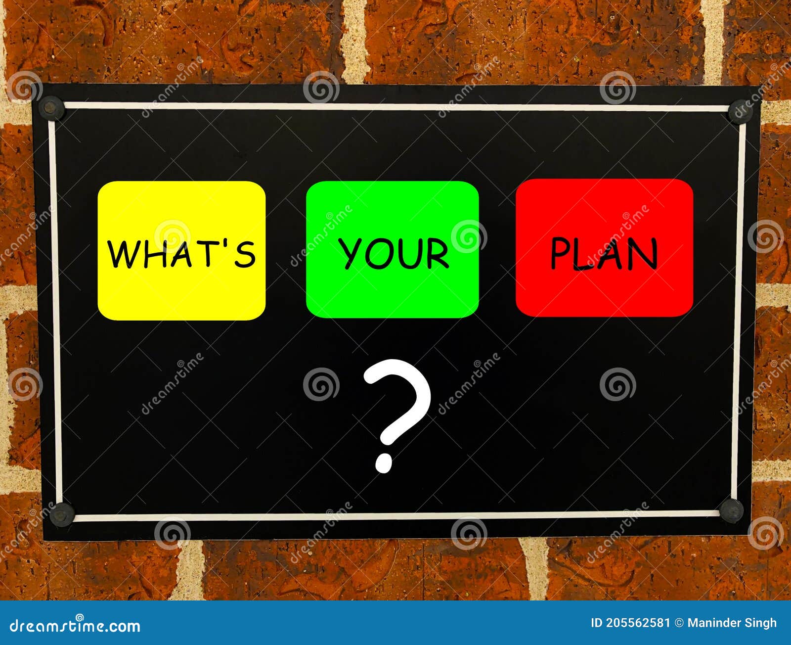 What`s your plan? stock image. Image of blackboard, mark - 205562581