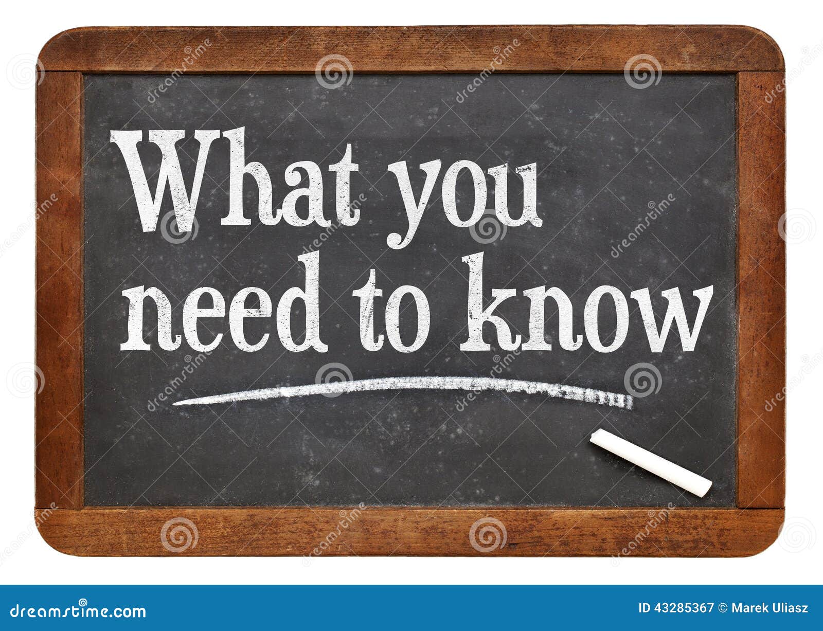 What You Need To Know Stock Image Image Of White Blackboard 43285367