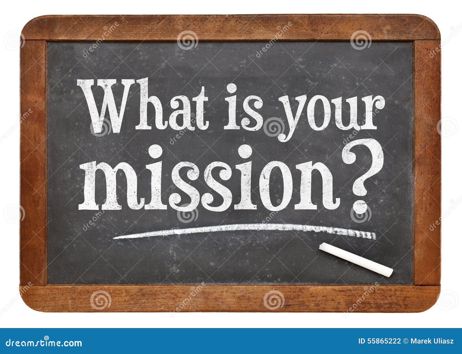 What is Your Mission Question on Blackboard Stock Photo Image of