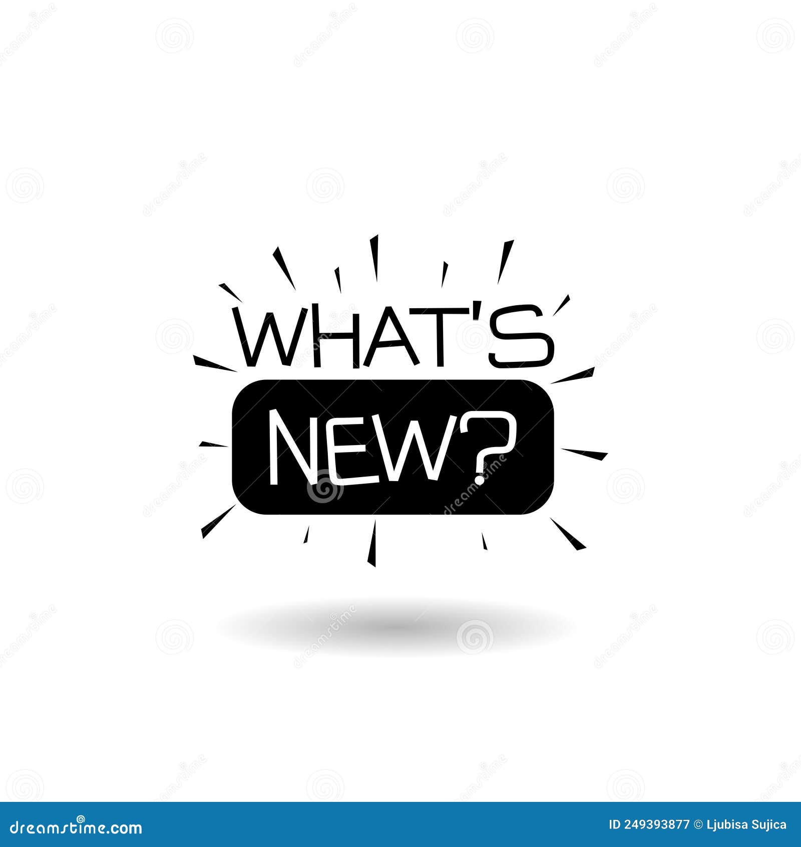 Whats New Text Logo with Shadow Stock Vector Illustration of balloon