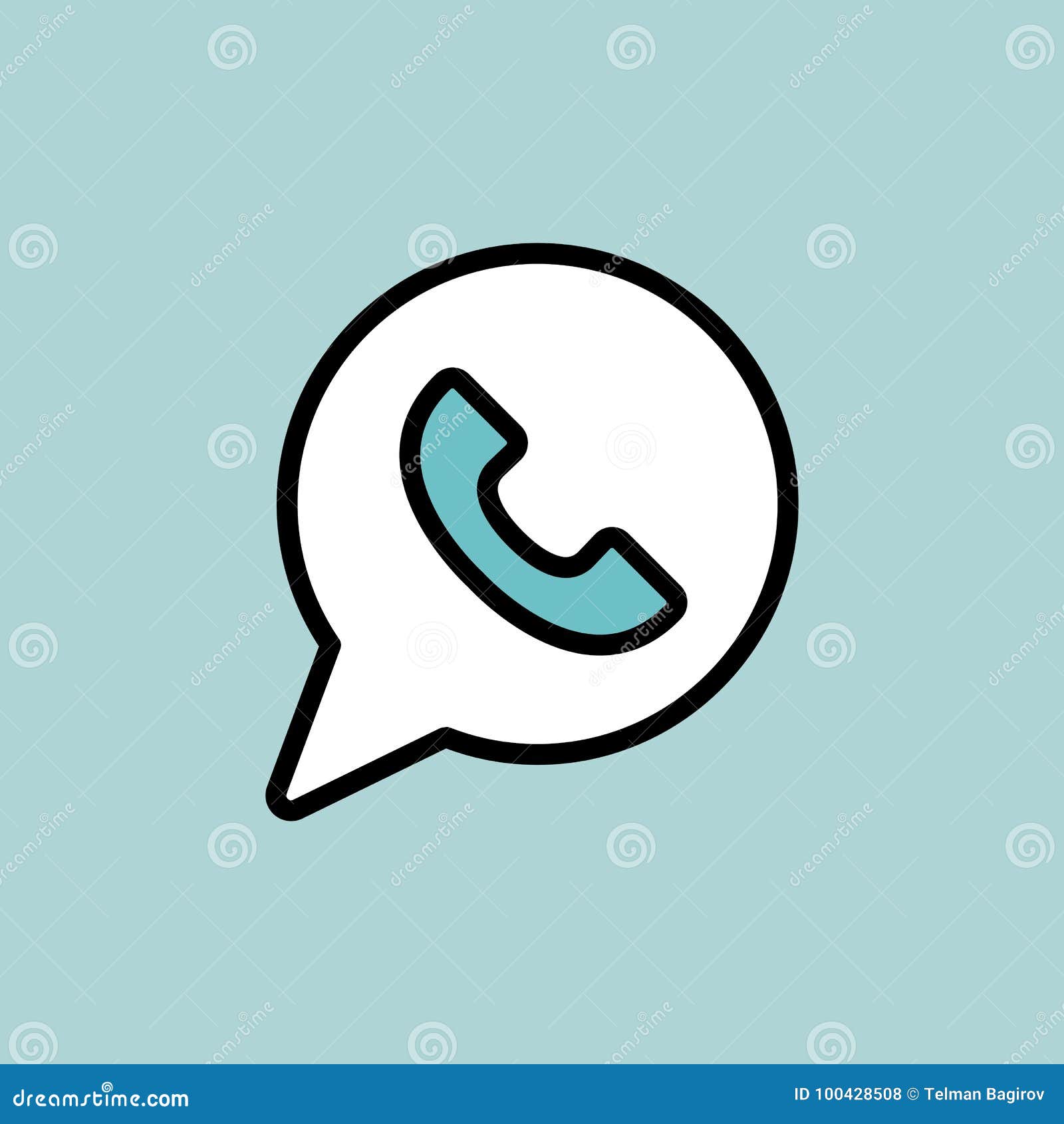 Whatsapp Icon on Blue Background Stock Illustration Illustration of