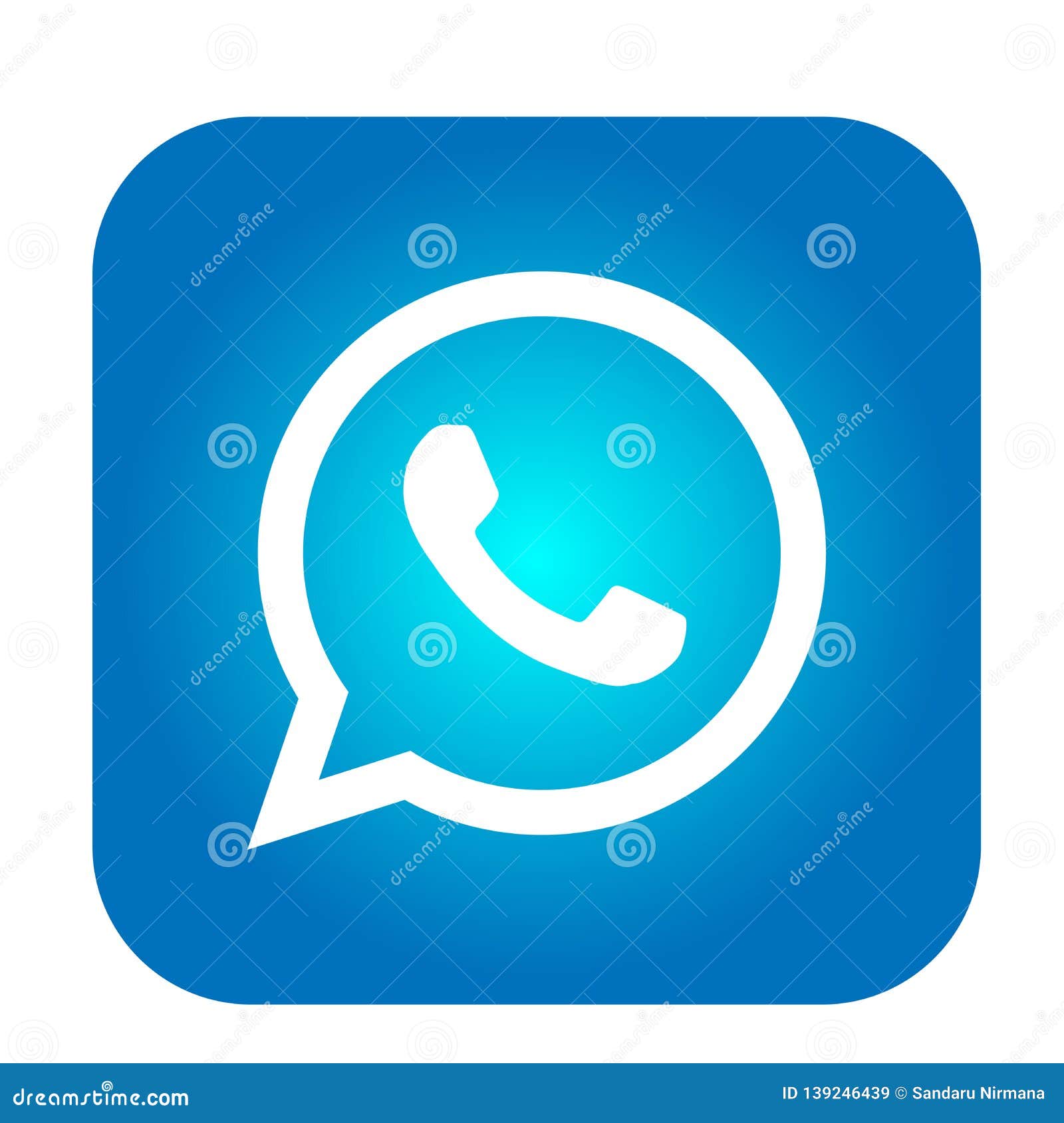 Whatsapp Icon Logo Element Sign Vector In Blue Mobile App On White