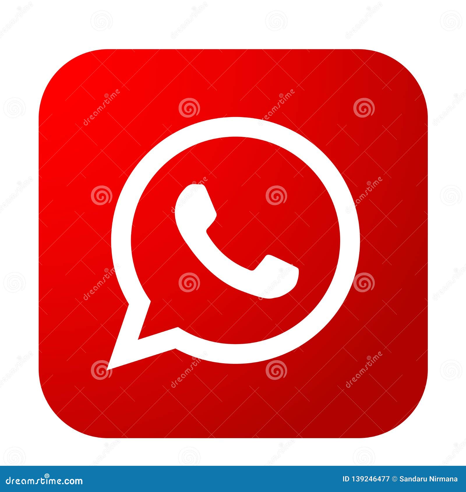 Whatsapp Icon Logo Element Sign Vector In Red Mobile App On White