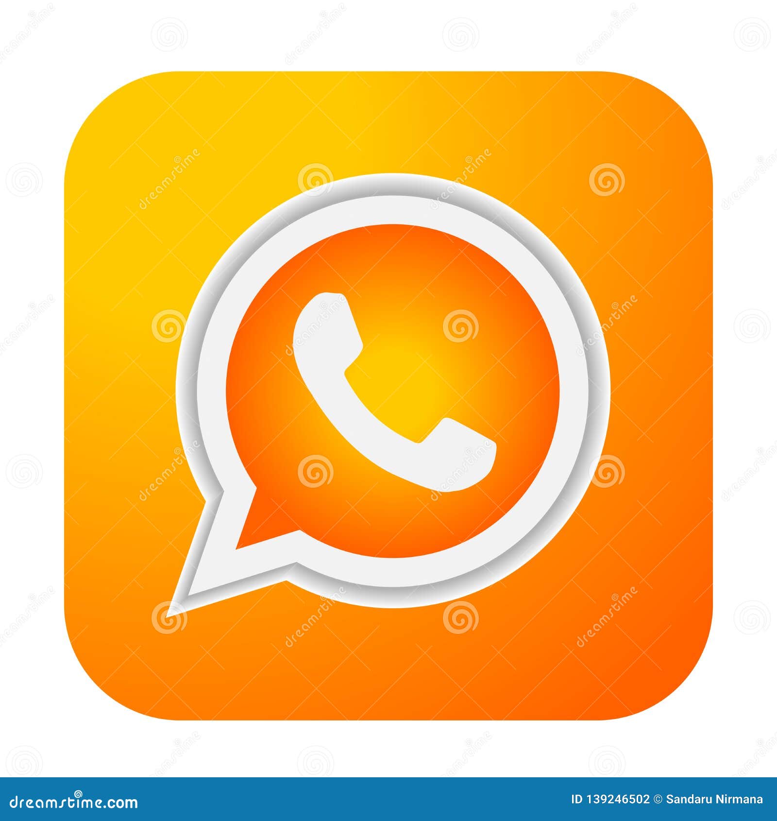 Whatsapp Icon Logo Element Sign Vector In Orange Gold Mobile App On