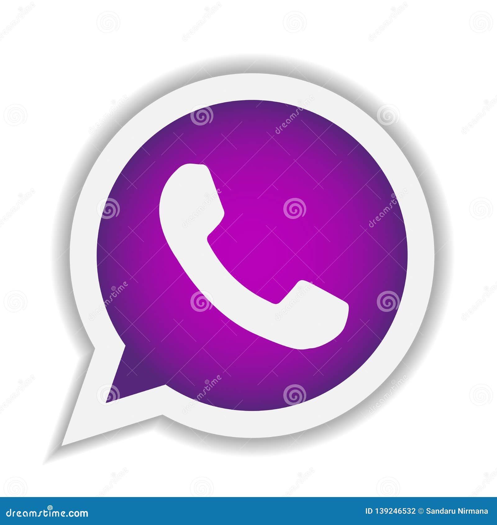 Whatsapp Icon Logo Element Sign Vector In Purple Mobile App On White