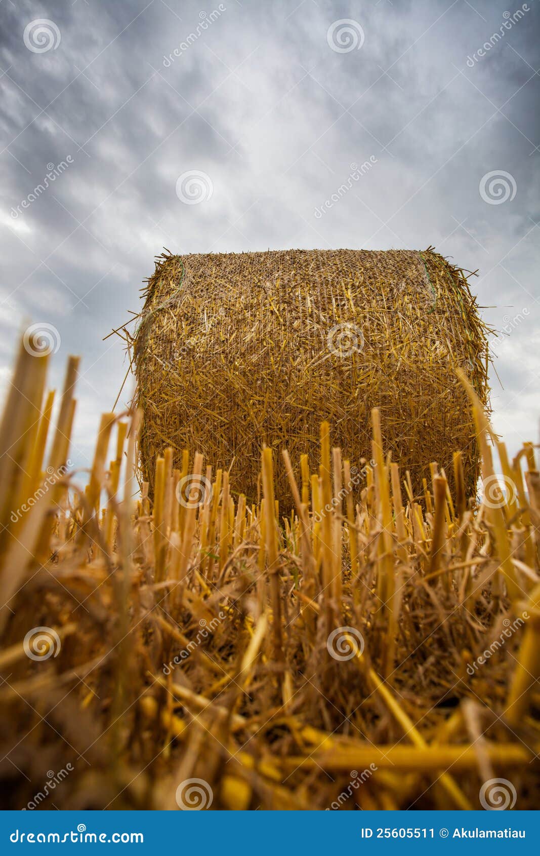 Wheat Bale and Storm Clouds IV Stock Image Image of round, farmland