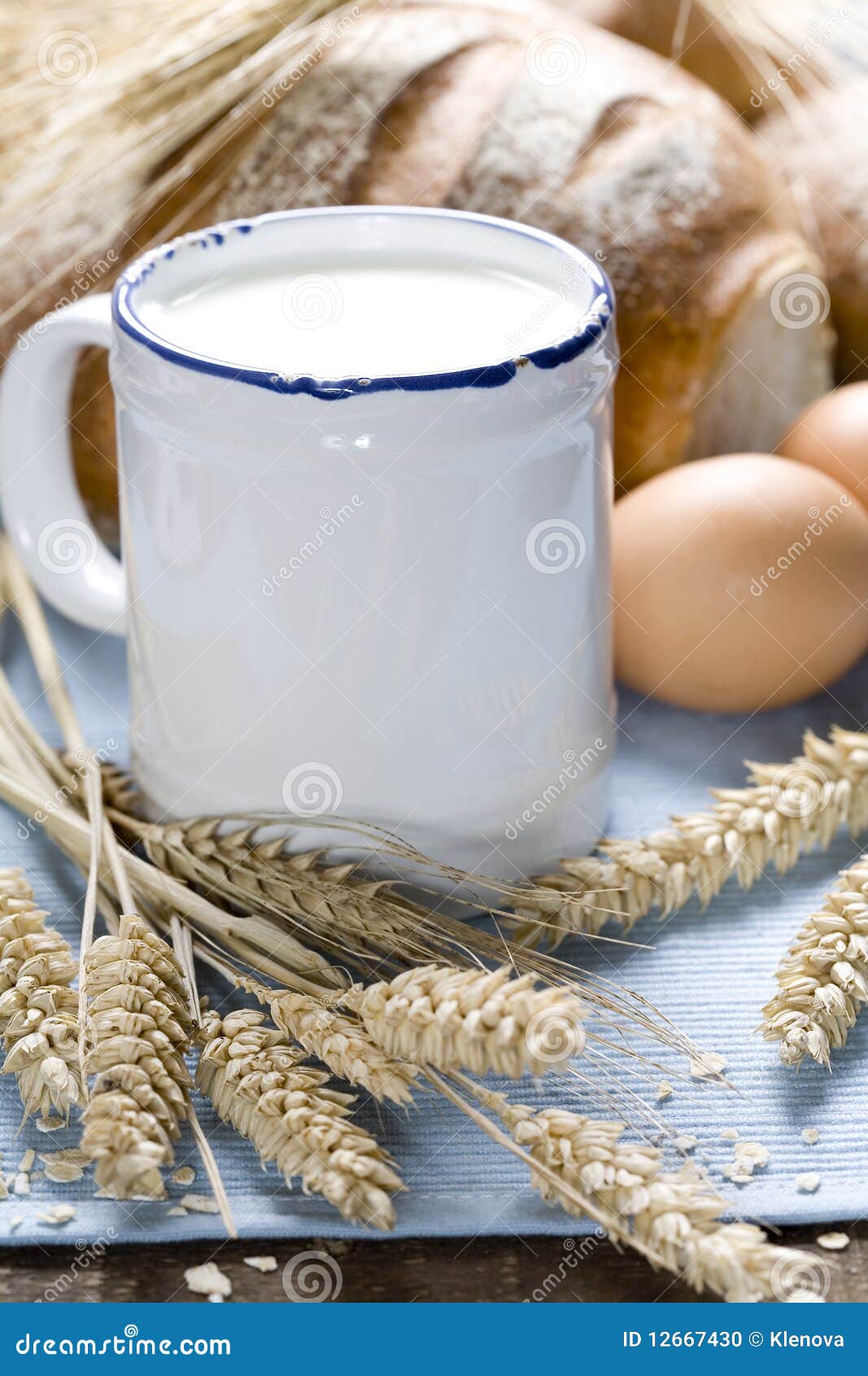 Wheat, Bread, Milk and Eggs Stock Photo Image of background, eggs