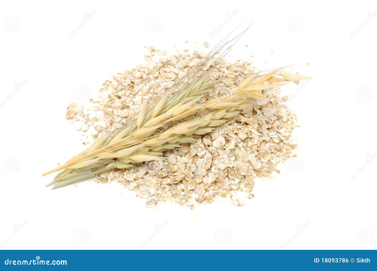 Wheat, Oat and Rye Flakes with Ears Stock Photo Image of food, oats