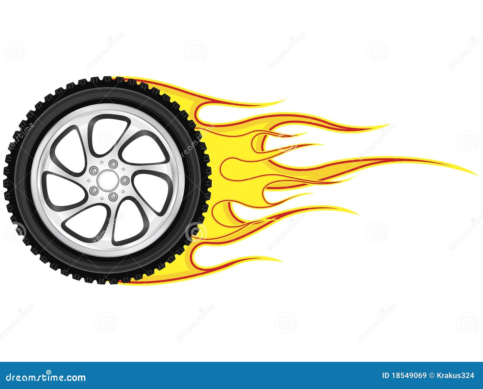 Wheel stock illustration. Illustration of fire, washed - 18549069