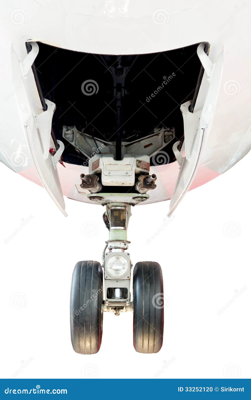 The Wheel of Airplane Landing from Front . Stock Photo Image of