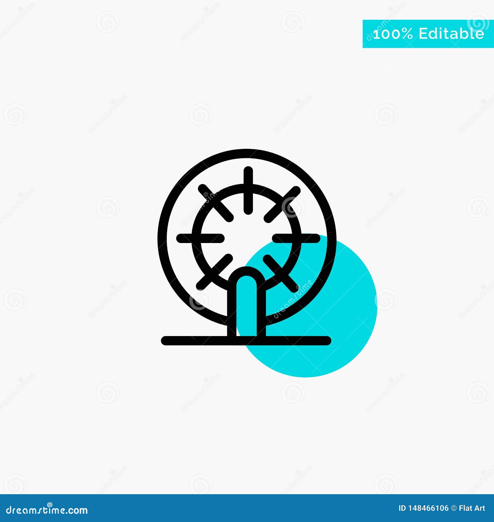 Wheel, Boat, Ship, Ship Turquoise Highlight Circle Point Vector Icon ...